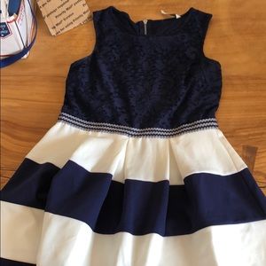 Navy and white stripped dress